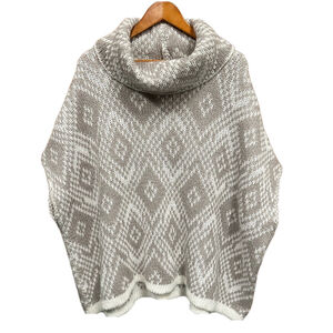 Elsamanda taupe diamond knit mohair alpaca wool blend turtleneck vest gilet LG